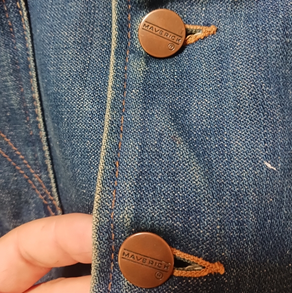 US Made Vintage Jean Vest- Blue - Picture 4 of 5